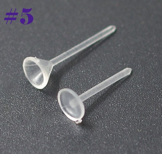 Invisible Clear Flat Rubber Earring Back 3 4 5 mm Plastic Ear Stud Pin Post Back 1/8" 3/16" 1/4" Stopper Clip DIY Jewelry Making