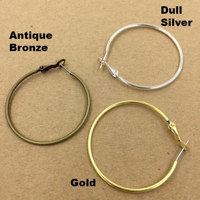 Solid Raw Brass Hoop Earring Findings Wires Leverback Hook Earring Parts Jewelry Making Findings Supplies Gold Silver Metal Components