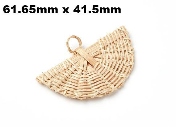 Natural Rattan Wood Earring Hoops Semicircle Wooden Charms Handwoven Circle Findings Woven Boho Jewelry Making Blanks Wholesale Bulk