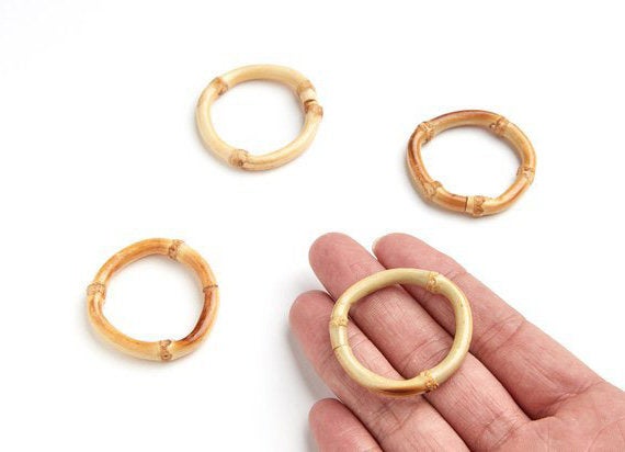 Natural Rattan Wood Earring Hoops 25mm 1" Round Wooden Charms Handwoven Circle Findings Woven Boho Jewelry Making Blanks Wholesale Bulk