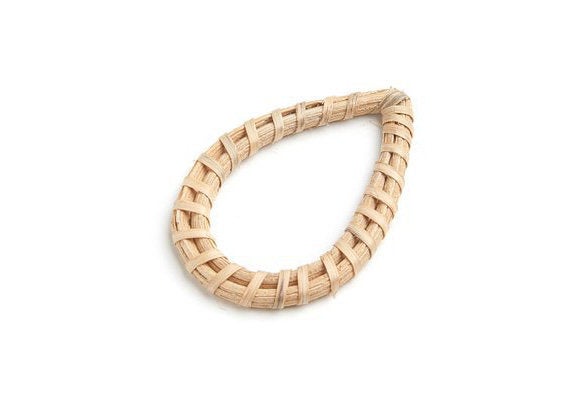 Natural Rattan Wood Earring Hoops 50x32mm Drop Wooden Charms Handwoven Circle Findings Woven Boho Jewelry Making Blanks Wholesale Bulk