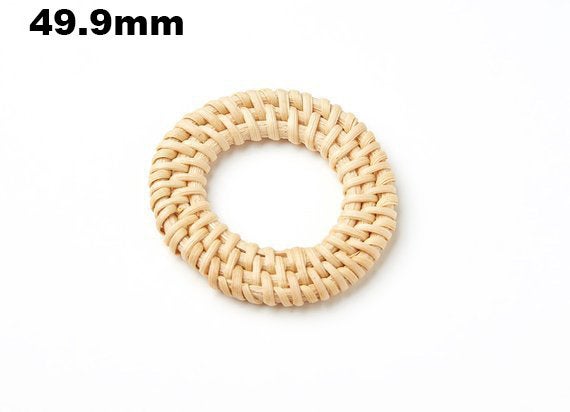 Natural Rattan Wood Earring Hoops 50mm-2" Round Wooden Charms Handwoven Circle Findings Woven Boho Jewelry Making Blanks Wholesale Bulk