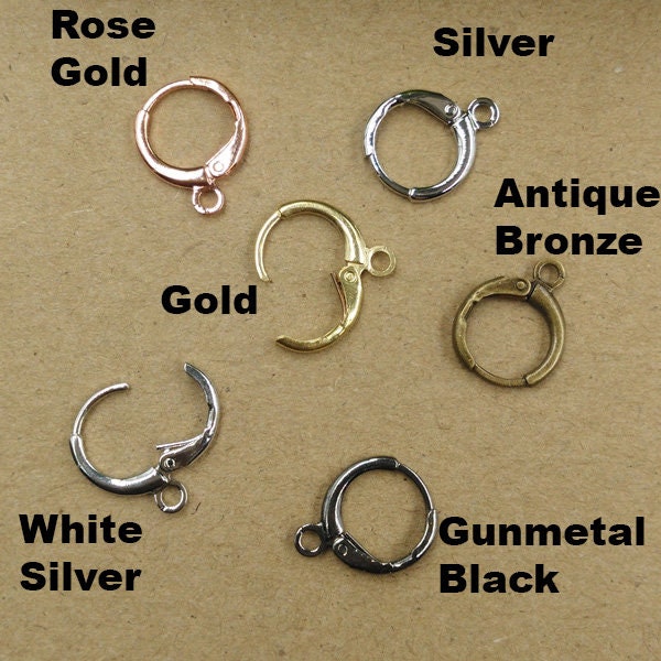 100pcs Solid Raw Brass Ear Wire Leverback With Open Loop 11x15 mm Earring Parts Jewelry Making Findings Supply Gold Silver Metal Components