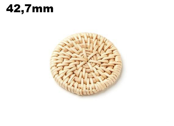 Natural Rattan Wood Earring Hoops 43mm-1-5/8" Coin Wooden Charms Handwoven Circle Findings Woven Boho Jewelry Making Blanks Wholesale Bulk