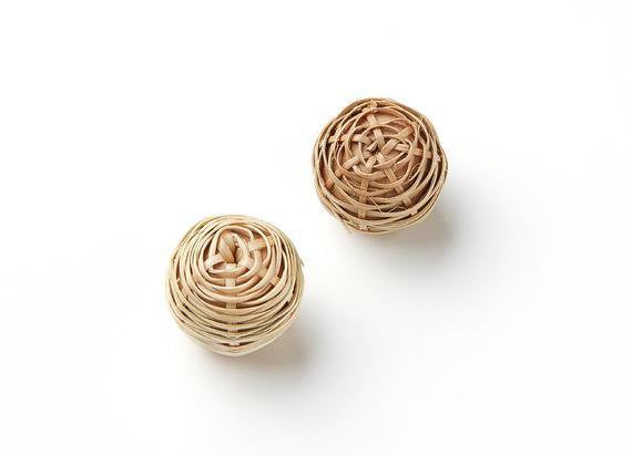 Natural Rattan Wood Earring Hoops 23mm-14/16" Ball Wooden Charms Handwoven Circle Findings Woven Boho Jewelry Making Blanks Wholesale Bulk