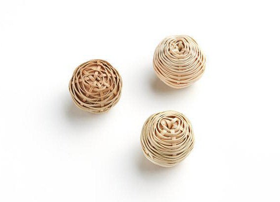 Natural Rattan Wood Earring Hoops 23mm-14/16" Ball Wooden Charms Handwoven Circle Findings Woven Boho Jewelry Making Blanks Wholesale Bulk