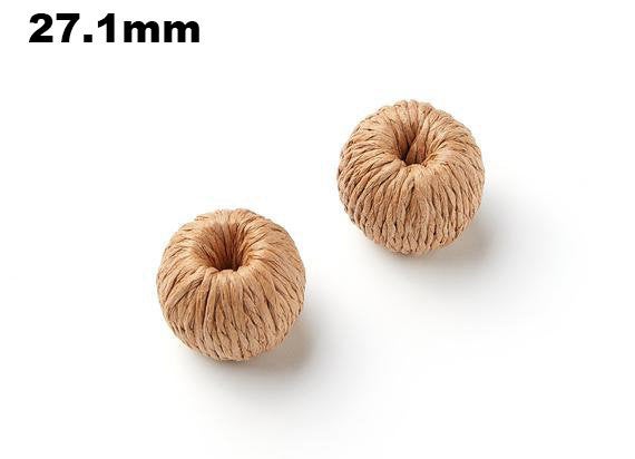 Natural Rattan Wood Earring Hoops 27mm-1-1/8" Ball Wooden Charms Handwoven Circle Findings Woven Boho Jewelry Making Blanks Wholesale Bulk