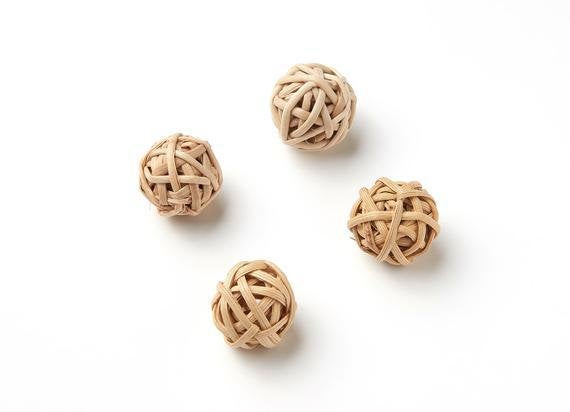 Natural Rattan Wood Earring Hoops 23mm-14/16" Ball Wooden Charms Handwoven Circle Findings Woven Boho Jewelry Making Blanks Wholesale Bulk