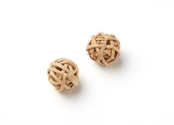 Natural Rattan Wood Earring Hoops 23mm-14/16" Ball Wooden Charms Handwoven Circle Findings Woven Boho Jewelry Making Blanks Wholesale Bulk