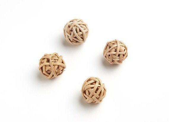 Natural Rattan Wood Earring Hoops 23mm-14/16" Ball Wooden Charms Handwoven Circle Findings Woven Boho Jewelry Making Blanks Wholesale Bulk