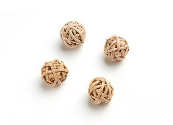 Natural Rattan Wood Earring Hoops 23mm-14/16" Ball Wooden Charms Handwoven Circle Findings Woven Boho Jewelry Making Blanks Wholesale Bulk