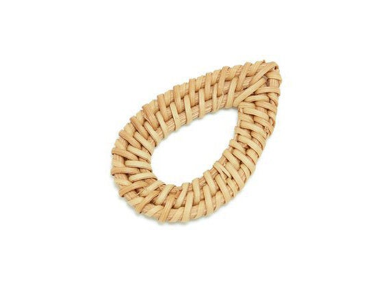 Natural Rattan Wood Earring Hoops 51mm 2" Drop Wooden Charms Handwoven Circle Findings Woven Boho Jewelry Making Blanks Wholesale Bulk