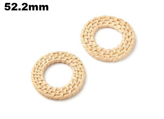 Natural Rattan Wood Earring Hoops 52mm-2" Round Wooden Charms Handwoven Circle Findings Woven Boho Jewelry Making Blanks Wholesale Bulk