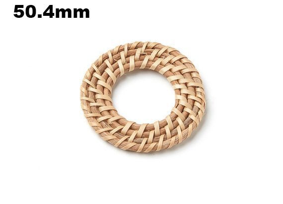 Natural Rattan Wood Earring Hoops 50mm-2" Round Wooden Charms Handwoven Circle Findings Woven Boho Jewelry Making Blanks Wholesale Bulk