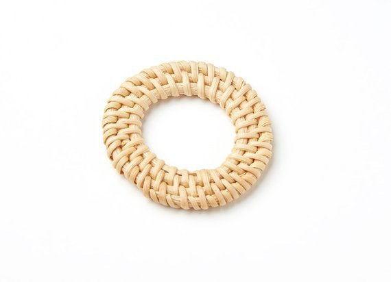 Natural Rattan Wood Earring Hoops 50mm-2" Round Wooden Charms Handwoven Circle Findings Woven Boho Jewelry Making Blanks Wholesale Bulk