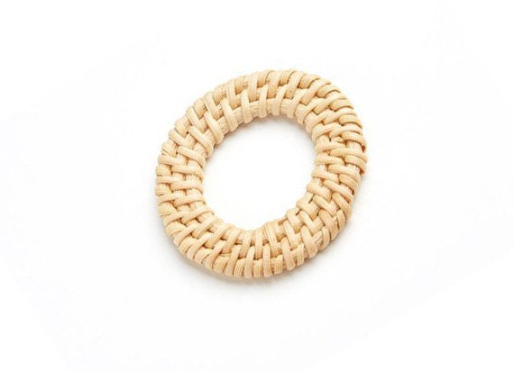 Natural Rattan Wood Earring Hoops 50mm-2" Round Wooden Charms Handwoven Circle Findings Woven Boho Jewelry Making Blanks Wholesale Bulk