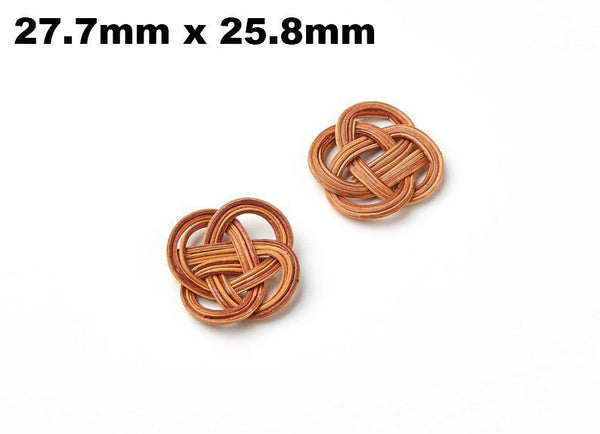 Natural Rattan Wood Earring Hoops 28mmx26mm Clover Wooden Charms Handwoven Circle Findings Woven Boho Jewelry Making Blanks Wholesale Bulk