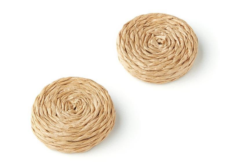 Natural Rattan Wood Earring Hoops 27mm 1" Round Wooden Charms Handwoven Circle Findings Woven Boho Jewelry Making Blanks Wholesale Bulk