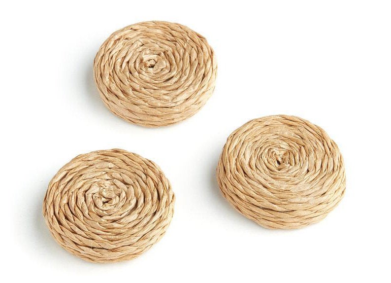 Natural Rattan Wood Earring Hoops 27mm 1" Round Wooden Charms Handwoven Circle Findings Woven Boho Jewelry Making Blanks Wholesale Bulk