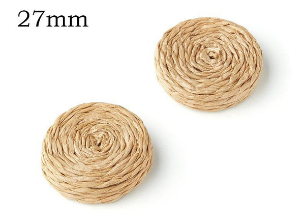Natural Rattan Wood Earring Hoops 27mm 1" Round Wooden Charms Handwoven Circle Findings Woven Boho Jewelry Making Blanks Wholesale Bulk