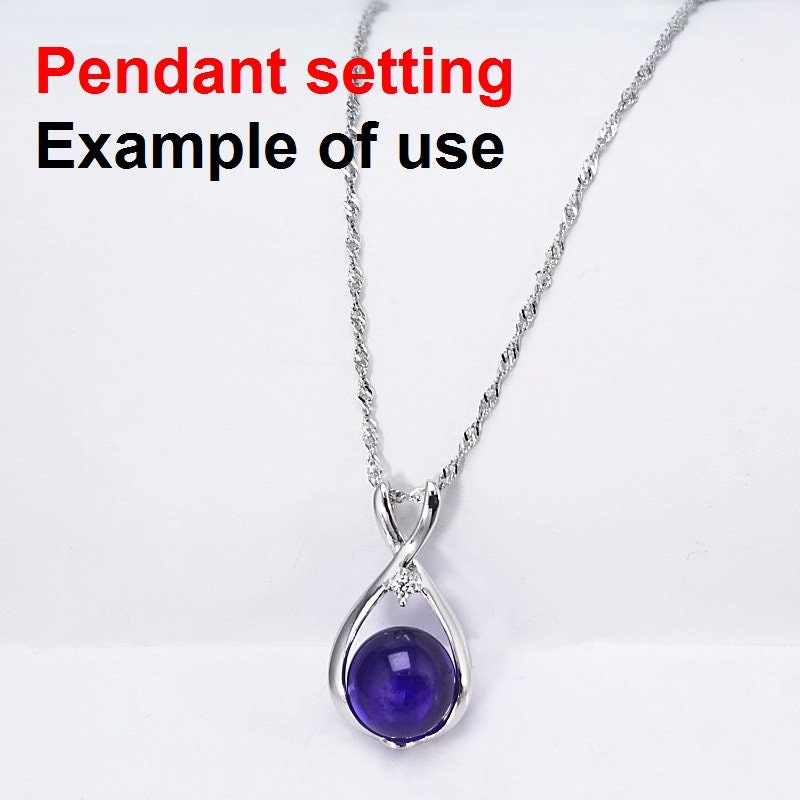 Sterling Silver Bezel Crystals Teardrop Flower Cup Pendant Setting Base Fine 925 10 mm For One Pearl Bead No Prongs DIY Jewelry Wholesale