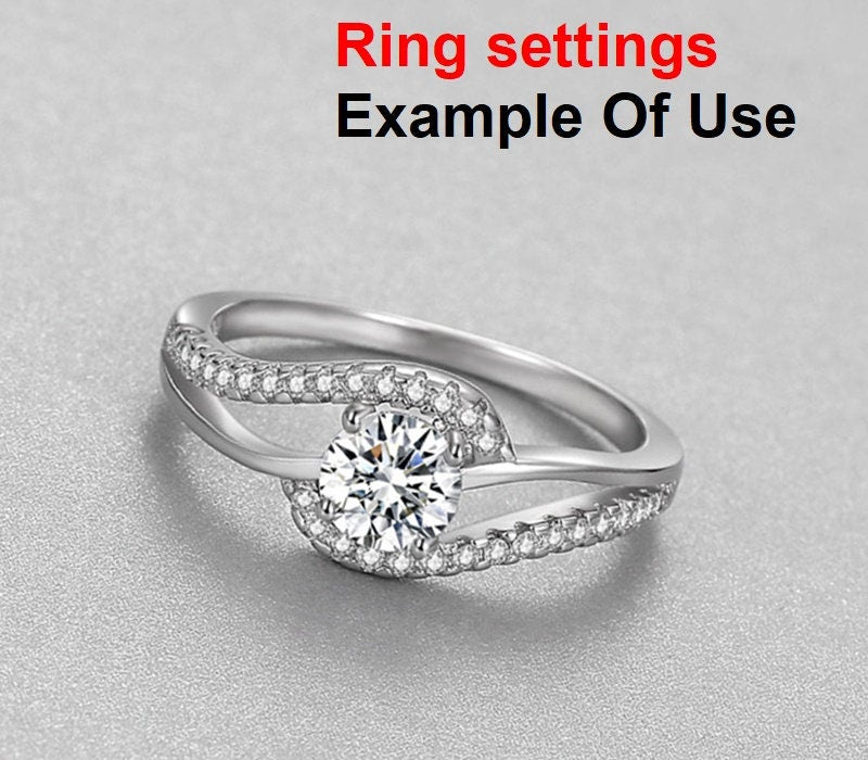 Round Diamond Ring Setting 5.5 mm Rose White Gold Sterling Silver 925 Four Prongs For One Stone Holder Unique Custom Love Engagement Blanks