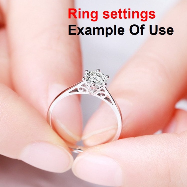 Round Diamond Ring Setting 4mm Rose White Gold Sterling Silver 925 Six Prongs For One Stone Holder Unique Custom Love Engagement Blanks