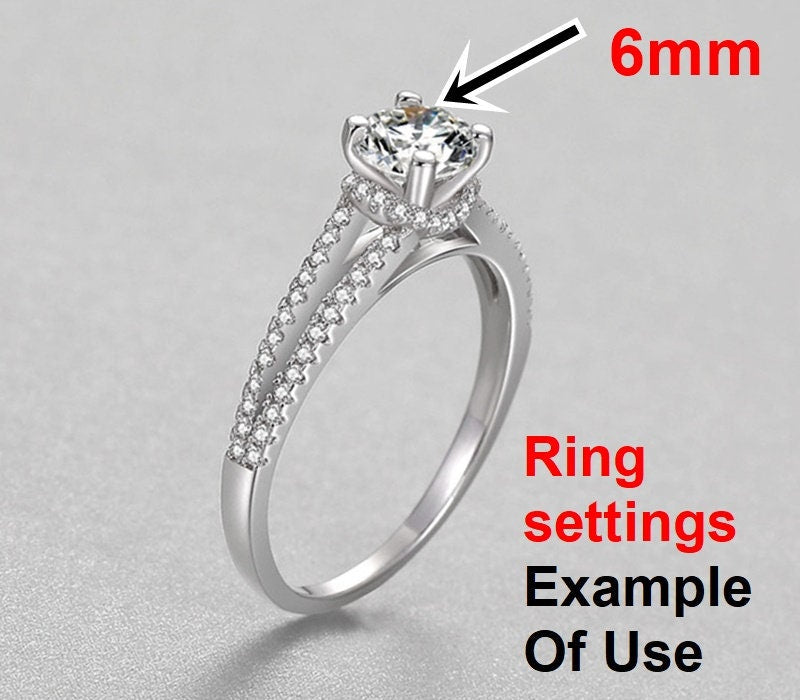 Ring Setting Blank 6mm 1pc 925 Sterling Silver CZ Semi Mount for 1 Round Shape Faceted Stone 4 Prongs Love Theme Wholesale Available