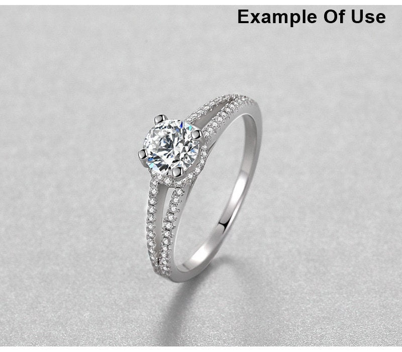 Ring Setting Blank 6mm 1pc 925 Sterling Silver CZ Semi Mount for 1 Round Shape Faceted Stone 4 Prongs Love Theme Wholesale Available