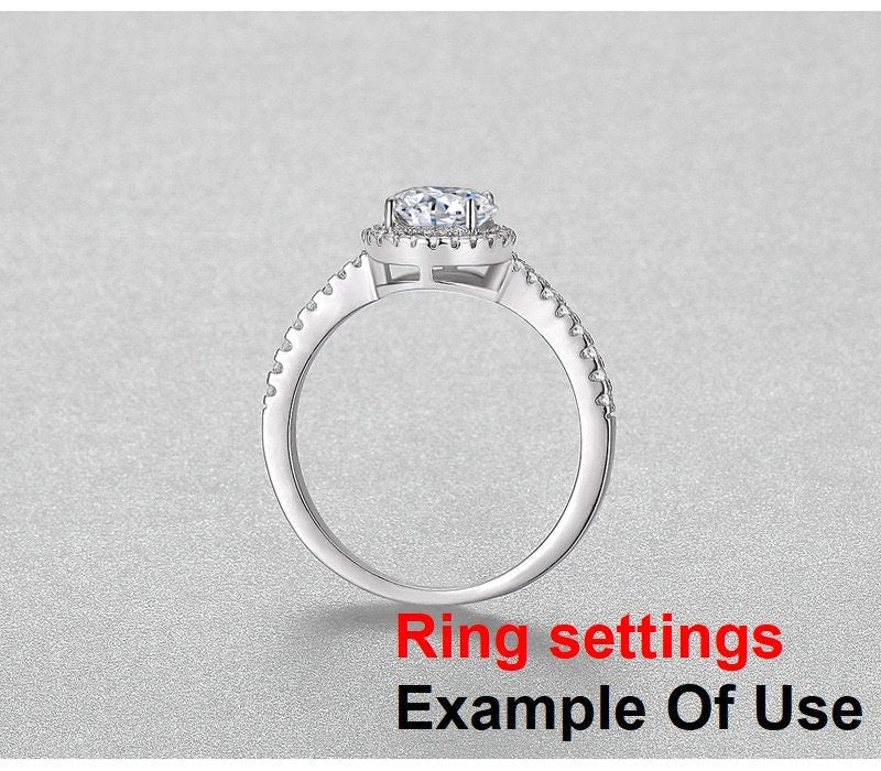 Ring Setting Blank 7mm 1pc 925 Sterling Silver CZ Semi Mount for 1 Round Shape Faceted Stone 4 Prongs Love Theme Wholesale Available