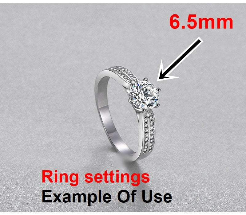 Round Diamond Ring Setting 6.5 mm Rose White Gold Sterling Silver 925 Six Prongs For One Stone Holder Unique Custom Love Engagement Blanks