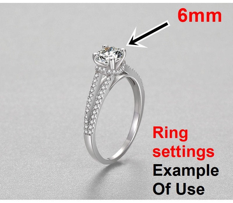 Ring Setting Blank 6mm 1pc 925 Sterling Silver CZ Semi Mount for 1 Round Shape Faceted Stone 4 Prongs Love Theme Wholesale Available