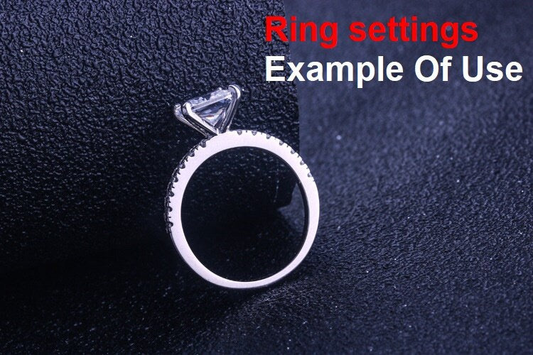 Ring Setting Blank 6mm 1pc 925 Sterling Silver CZ Semi Mount for 1 Square Shape Faceted Stone 4 Prongs Love Theme Wholesale Available