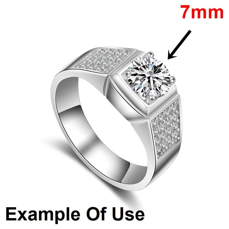 Ring Setting Blank 7mm 1pc 925 Sterling Silver CZ Semi Mount for 1 Round Shape Faceted Stone 4 Prongs Love Theme Wholesale Available