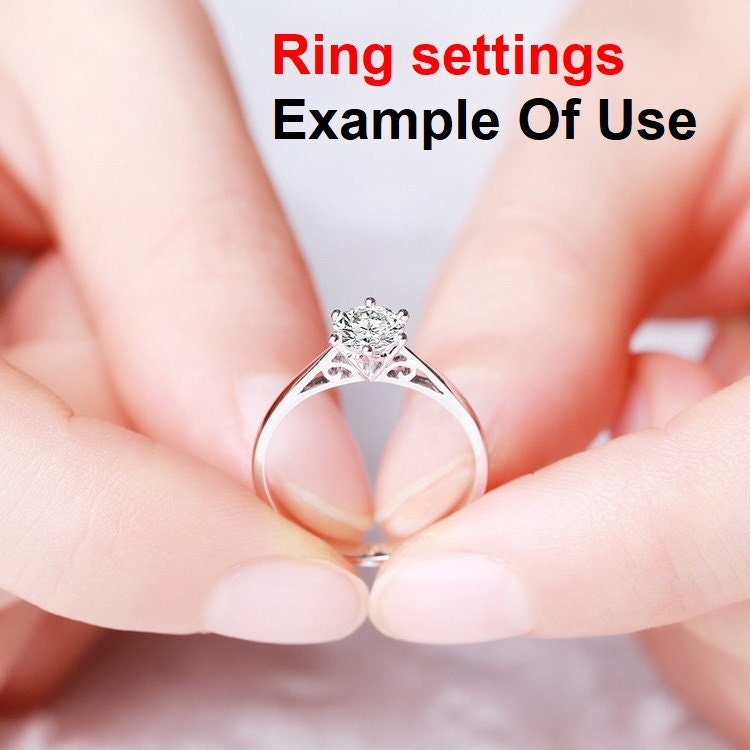 Round Diamond Ring Setting 4mm Rose White Gold Sterling Silver 925 Six Prongs For One Stone Holder Unique Custom Love Engagement Blanks