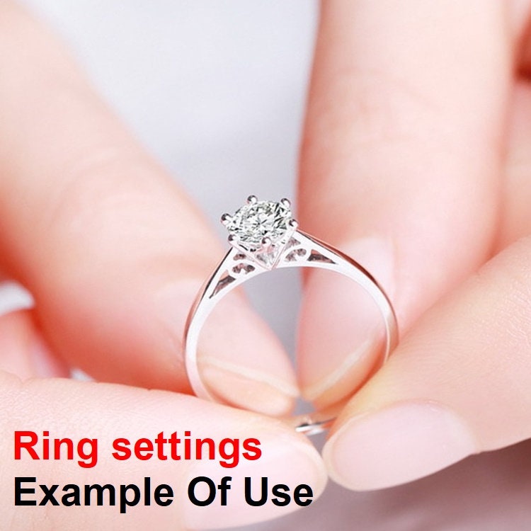 Round Diamond Ring Setting 4mm Rose White Gold Sterling Silver 925 Six Prongs For One Stone Holder Unique Custom Love Engagement Blanks