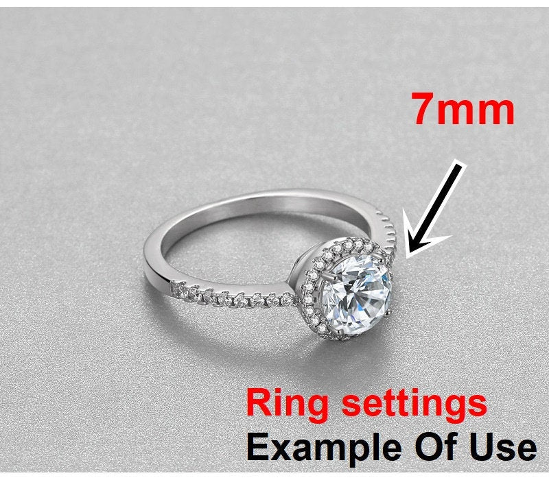 Ring Setting Blank 7mm 1pc 925 Sterling Silver CZ Semi Mount for 1 Round Shape Faceted Stone 4 Prongs Love Theme Wholesale Available