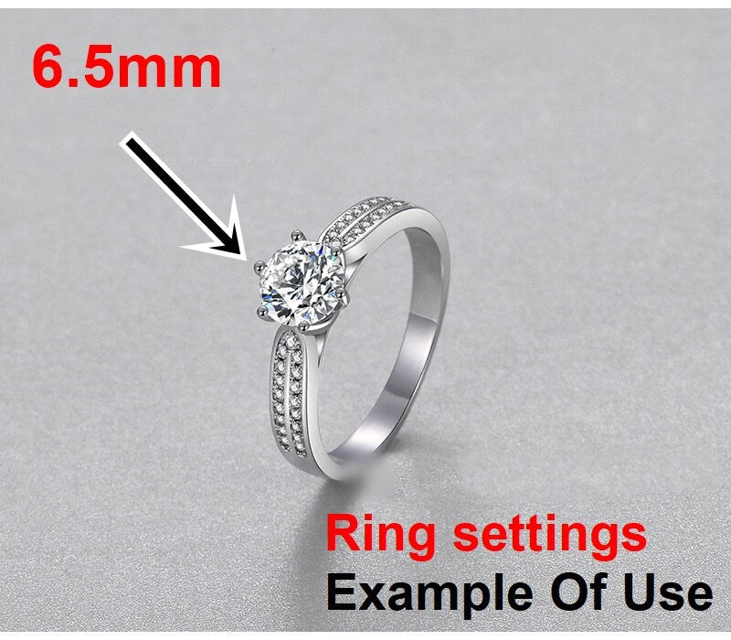 Round Diamond Ring Setting 6.5 mm Rose White Gold Sterling Silver 925 Six Prongs For One Stone Holder Unique Custom Love Engagement Blanks