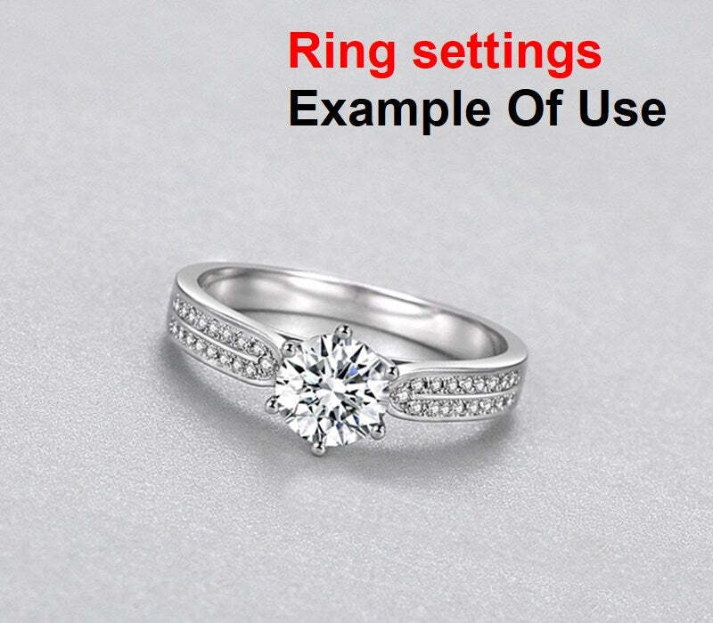 Round Diamond Ring Setting 6.5 mm Rose White Gold Sterling Silver 925 Six Prongs For One Stone Holder Unique Custom Love Engagement Blanks