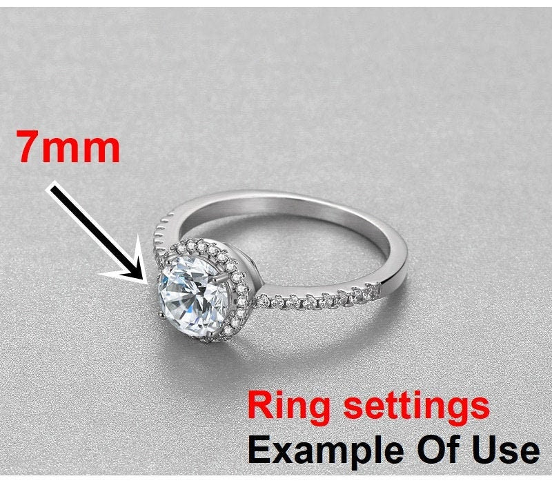 Ring Setting Blank 7mm 1pc 925 Sterling Silver CZ Semi Mount for 1 Round Shape Faceted Stone 4 Prongs Love Theme Wholesale Available