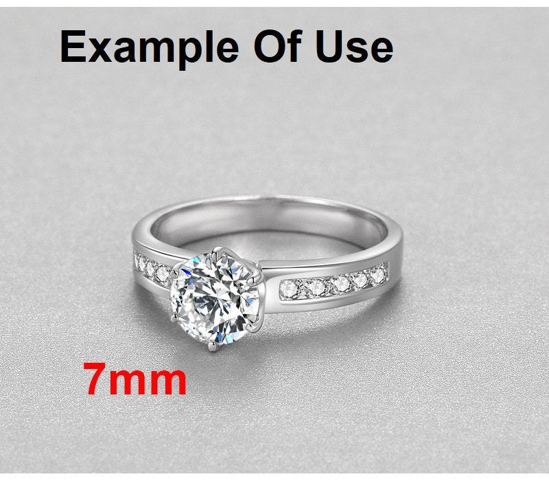 Round Diamond Ring Setting 7 mm Rose White Gold Sterling Silver 925 Six Prongs For One Stone Holder Unique Custom Love Engagement Blanks