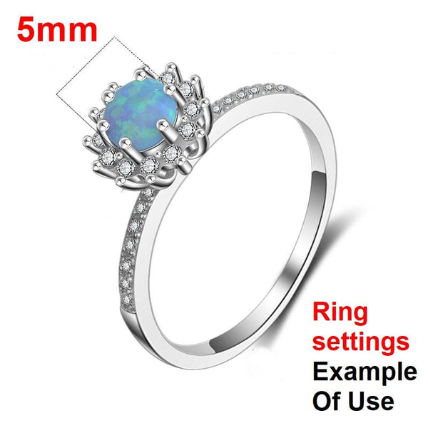 Ring Setting Blank 5mm 1pc 925 Sterling Silver CZ Semi Mount for 1 Round Shape Faceted Stone 6 Prongs Love Theme Wholesale Available