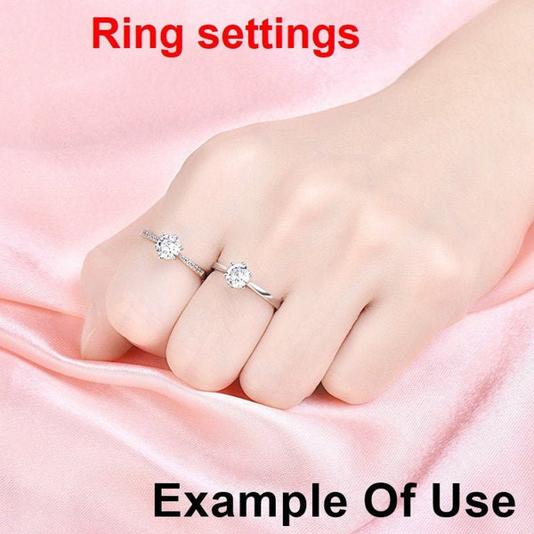 Round Diamond Ring Adjustable Setting 6mm 1.2ct Sterling Silver 925 Six Prongs For One Stone Holder Unique Custom Love Engagement Blanks