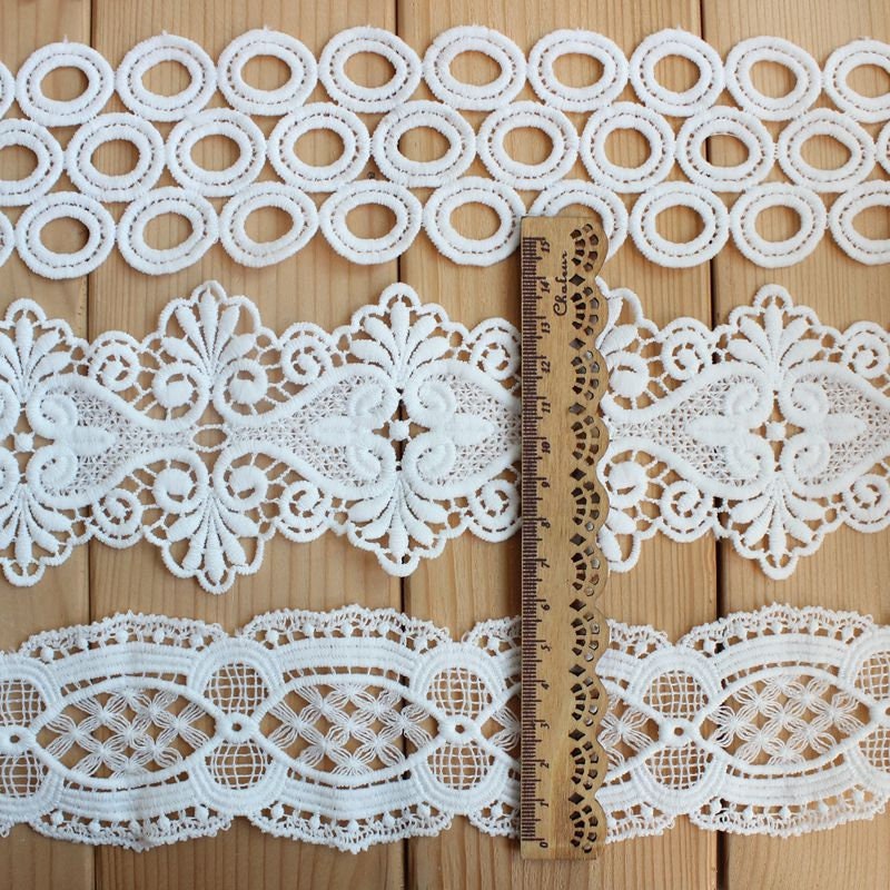 White Crochet Lace Cotton Trim For Thong Bikini Pattern Top Curtain Vintage Antique Fabric Ribbon By The Yard Decorative Border Wholesale