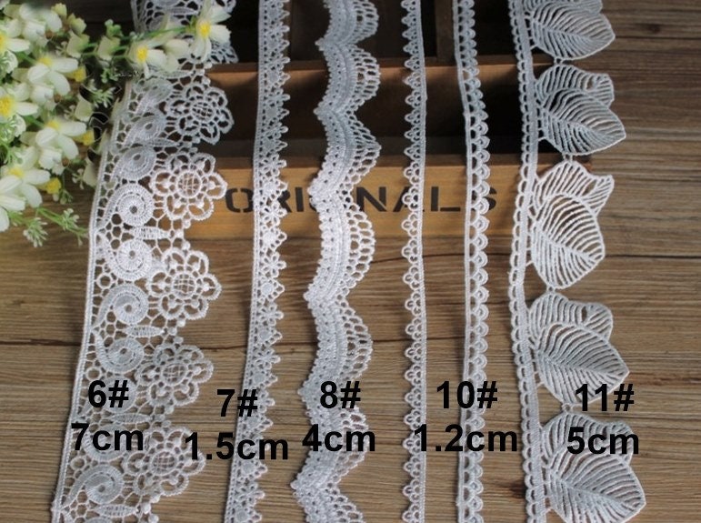 White Crochet Lace Cotton Trim For Thong Bikini Pattern Top Curtain Vintage Antique Fabric Ribbon By The Yard Decorative Border Wholesale