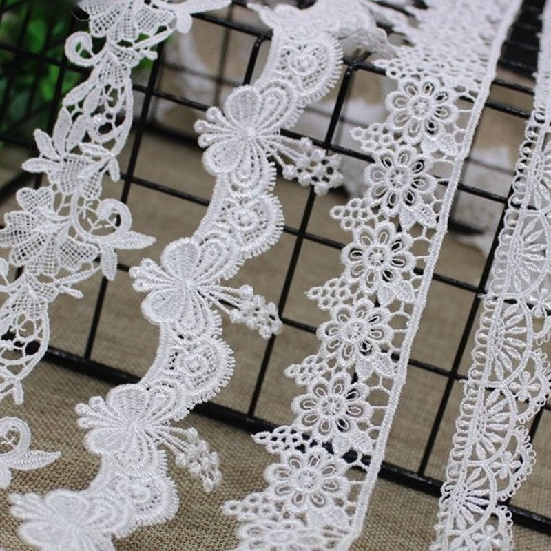 White Crochet Lace Cotton Trim For Thong Bikini Pattern Top Curtain Vintage Antique Fabric Ribbon By The Yard Decorative Border Wholesale