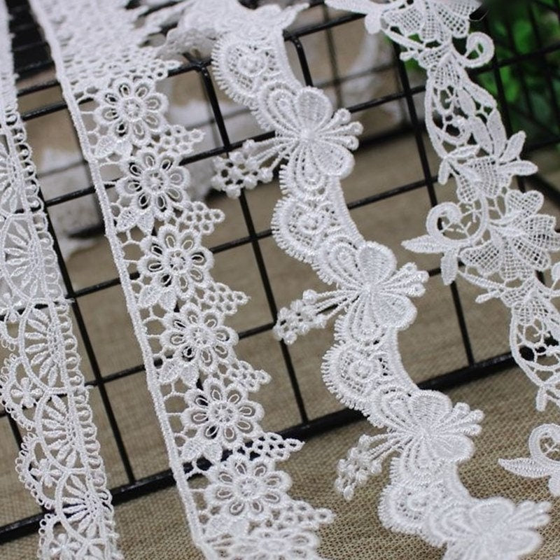 White Crochet Lace Cotton Trim For Thong Bikini Pattern Top Curtain Vintage Antique Fabric Ribbon By The Yard Decorative Border Wholesale