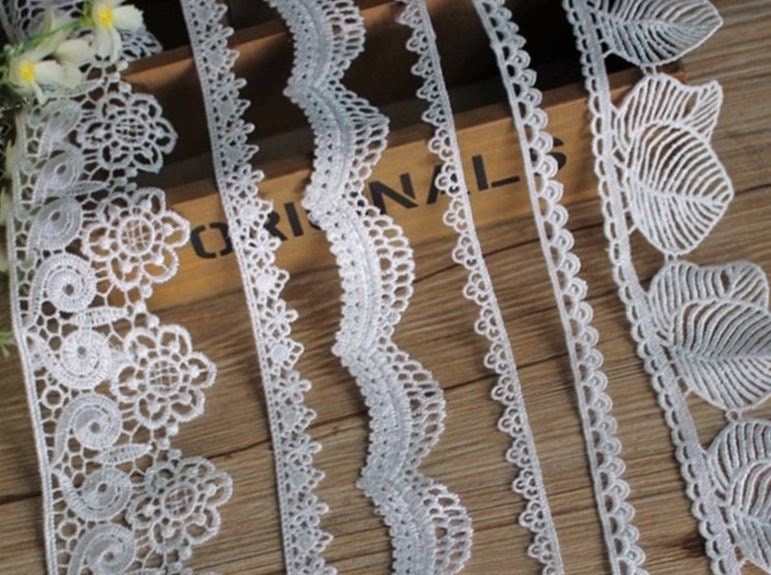 White Crochet Lace Cotton Trim For Thong Bikini Pattern Top Curtain Vintage Antique Fabric Ribbon By The Yard Decorative Border Wholesale