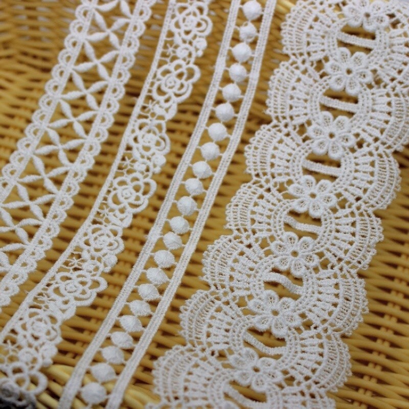 White Crochet Lace Cotton Trim For Thong Bikini Pattern Top Curtain Vintage Antique Fabric Ribbon By The Yard Decorative Border Wholesale