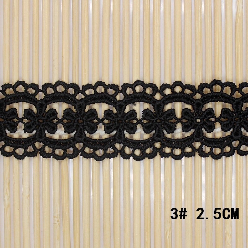 Black Crochet Lace Cotton Trim For Thong Bikini Pattern Top Curtain Vintage Antique Fabric Ribbon By The Yard Decorative Border Wholesale